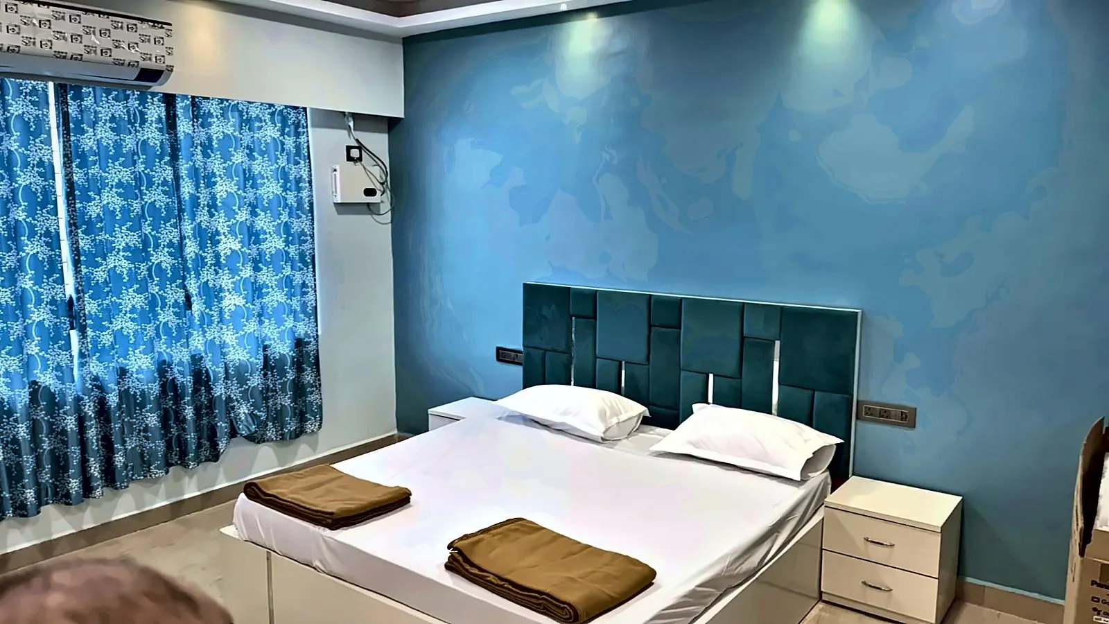 The teal bedroom, Aamantara Villa, Karjat